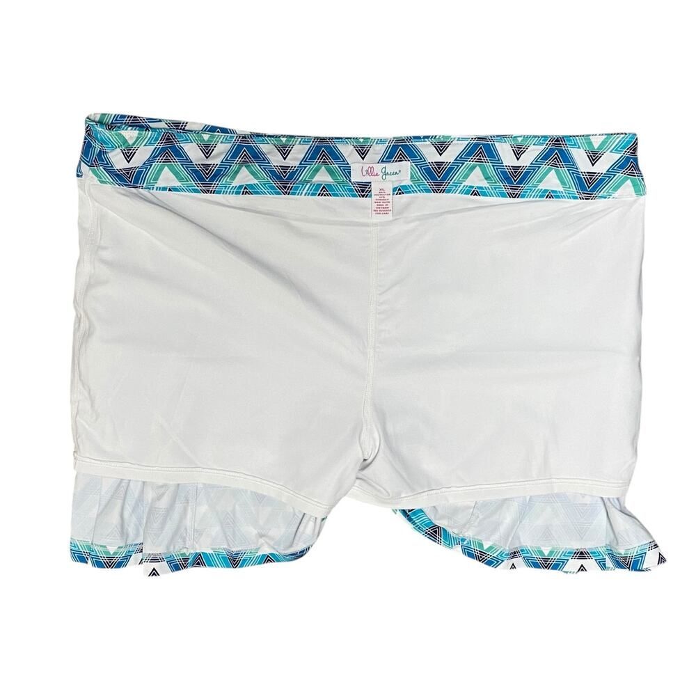 Lillie Green Skort Womens XL White Blue Geometric Pull On Stretch Tennis Golf - Picture 3 of 8